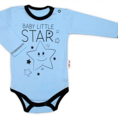 Baby Nellys Body dlhý rukáv, modré, Baby Little Star, veľ. 56