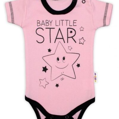 Body krátky rukáv Baby Nellys, Baby Little Star - ružové, veľ. 68