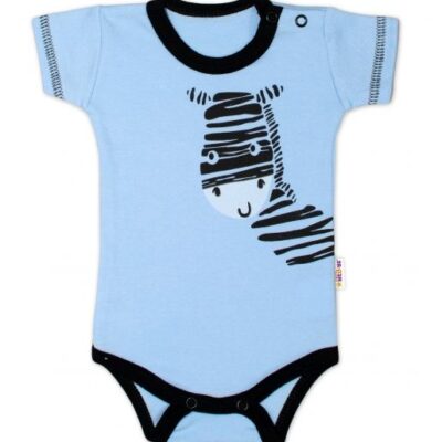 Body krátky rukáv Baby Nellys, Zebra - modré