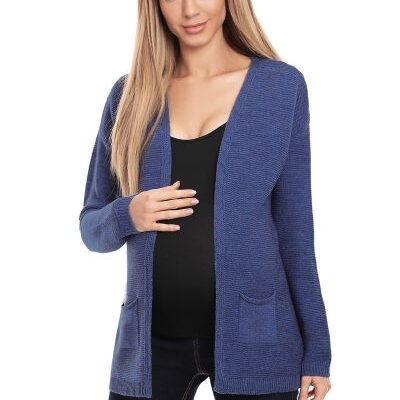 Be MaaMaa Tehotenský svetrík, kardigan s vreckami - jeans