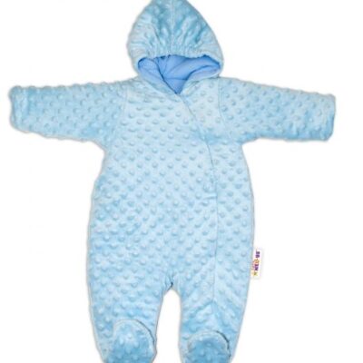Baby Nellys Kombinézka / overal Minky, zateplená - sv. modrá