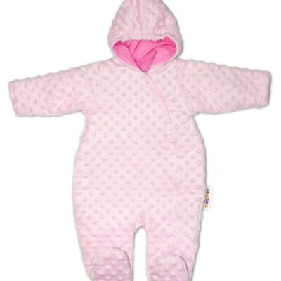 Baby Nellys Kombinézka / overal Minky, zateplená - ružová, veľ. 68
