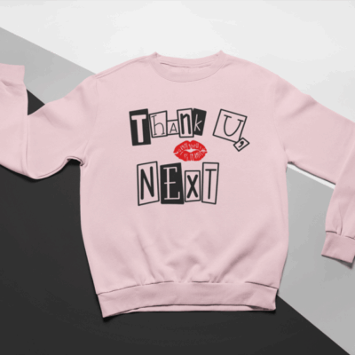 KIDSBEE Moderná detská dievčenská mikina Thank You Next - růžová, veľ. 98
