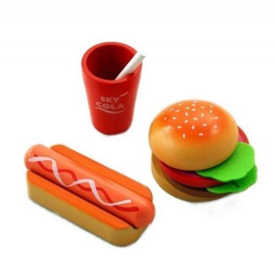 Lelin Drevená hračka - Fast food sada