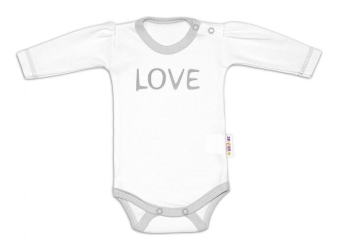 Baby Nellys Body dlhý rukáv Love - biely, veľ. 56 - Image 2
