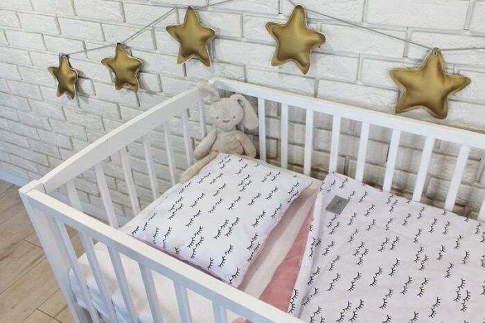 Baby Nellys 2-dielna súprava do postieľky Velvet růžový, spiace očká - Image 2