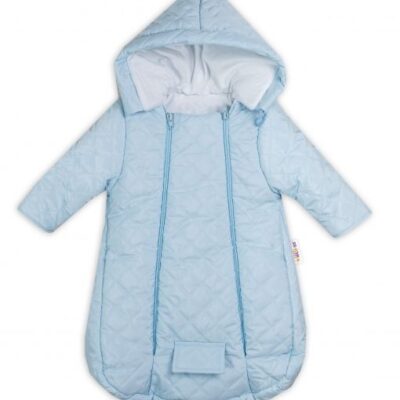 Kombinézka s kapucňou do autosedačky, kočíka Lux Baby Nellys ®prošívaná - modrá