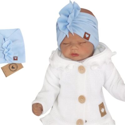 Z & Z Stylová bavlnená Čelenka / Turban, sv. modrá
