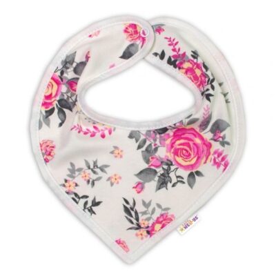 Baby Nellys Bavlnený šátek na krk New Roses - smotanový