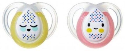 Tommee Tippee Cumlík Night Time, 0-6 m - ružová/žltá