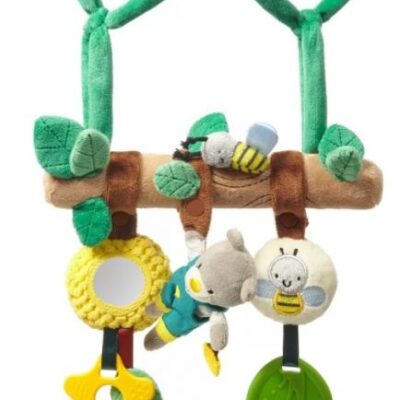 Závesná edukačná hračka na kočík Teddy Gardener, mätová, béžová