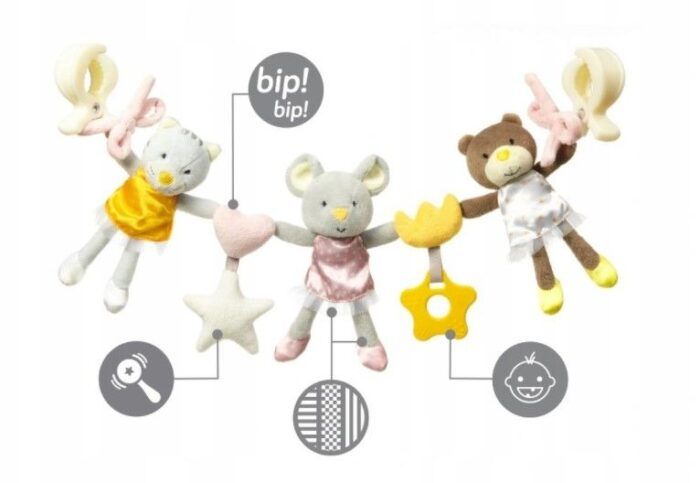 BabyOno Závesná edukačná hračka na kočík Ballerinas, sivá - Image 2