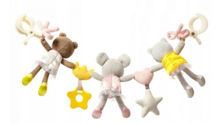 BabyOno Závesná edukačná hračka na kočík Ballerinas, sivá - Image 3