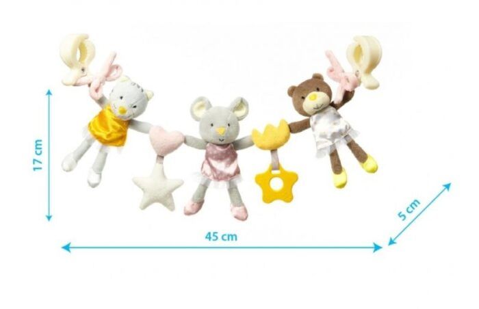BabyOno Závesná edukačná hračka na kočík Ballerinas, sivá - Image 4