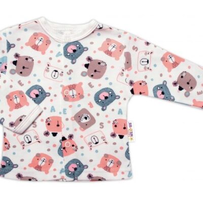 Baby Nellys Dojčenská košieľka, New Teddy, ružová farba, veľ. 62
