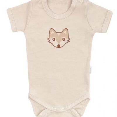 Mamatti Dojčenské body kr. rukáv, Baby Fox - béžová