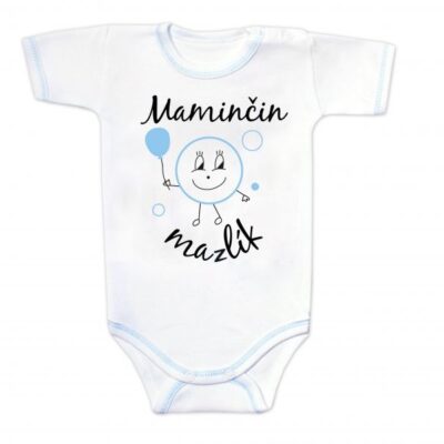 Body krátky rukáv s vtipným textom Baby Nellys, Maminčin mazlík