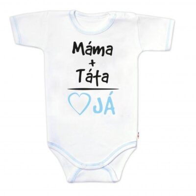 Body krátky rukáv s vtipným textom Baby Nellys, Máma+Táta, chalan