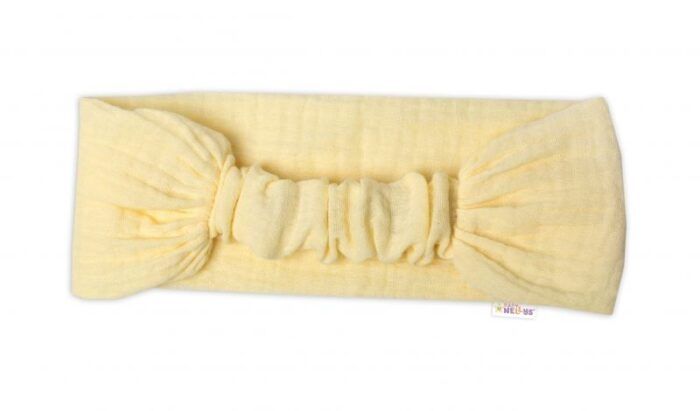 Baby Nellys Ľahká mušelínová čelenka Bandana, žltá - Image 2