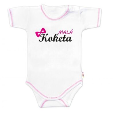 Body krátky rukáv s vtipným textom Baby Nellys, Malá Koketa, holka