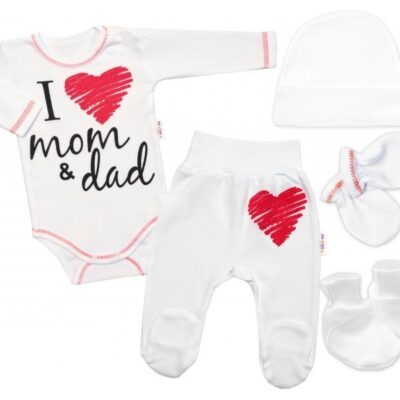 Baby Nellys Súpravička do pôrodnice  I love mom & dad, veľ. 62, uni