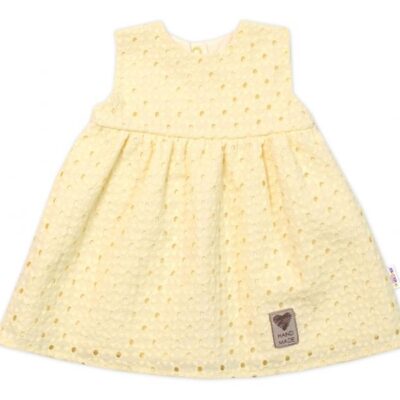Baby Nellys Ľahké Handmade šatičky Madeira, žlté