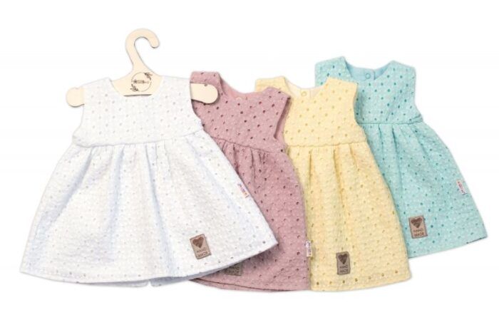 Baby Nellys Ľahké Handmade šatičky Madeira, žlté - Image 2