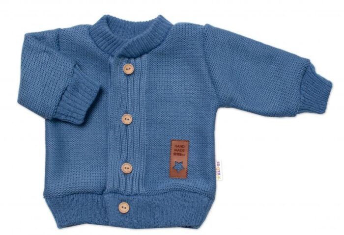 5-dielna pletená sada Baby Nellys, Boy, body, nohavice, sveter, čiapočka, motýlik - modrá - Image 3
