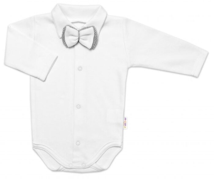 5-dielna pletená sada Baby Nellys, Boy, body, nohavice, sveter, čiapka, motýlik - šedá - Image 5