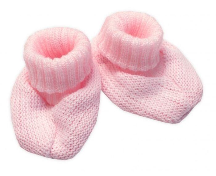 Pletené topánočky / capáčky STAR Hand Made Baby Nellys, ružové