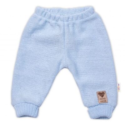 Pletené dojčenské nohavice Hand Made Baby Nellys, modré