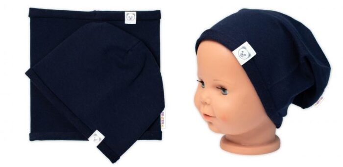 Čiapka s nákrčníkom bavlna, Little Bear, Baby Nellys, granátová - Image 3