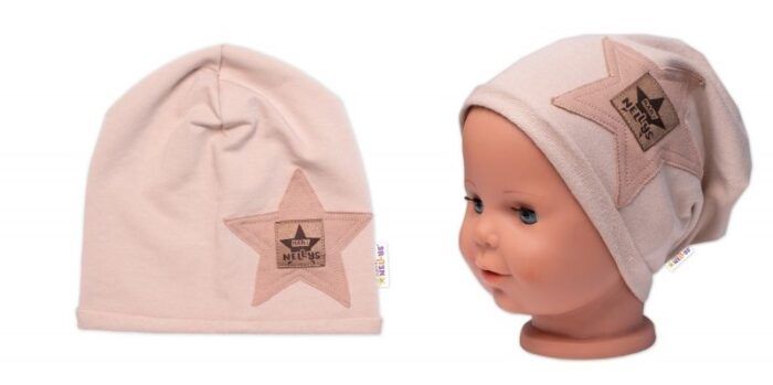Detská čiapka bavlna, Baby Star, Baby Nellys, béžová - Image 3