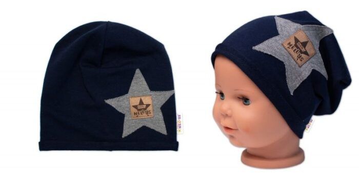 Detská čiapka bavlna, Baby Star, Baby Nellys, granát - Image 2