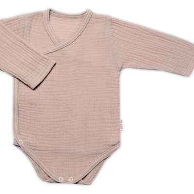 Zavinovacie dojčenské body Mušelín, Baby Nellys, béžové