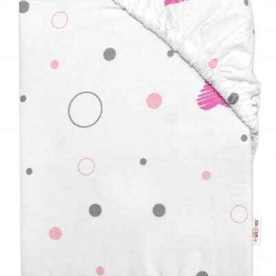 Detské prestieradlo do postieľky bavlna, I love Girl Baby Nellys, ružová/biela