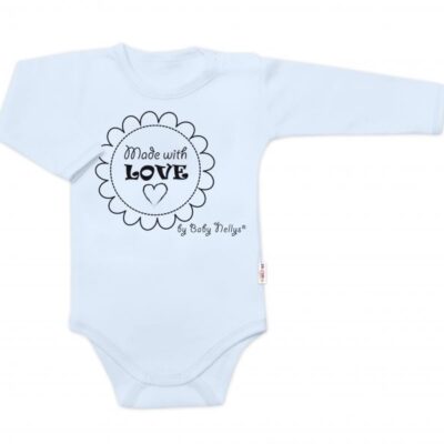 Body dlhý rukáv Baby Nellys, Made with love, svetlo modré