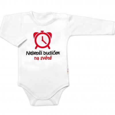 Body dlhý rukáv Nejlepší budíček na světě, Baby Nellys, biele