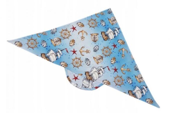 Detská bavlnená šatka so šiltom na zaväzovanie, Premium Baby Nellys, kormidlo - Image 2