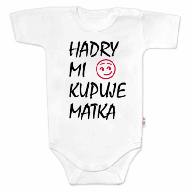 Body krátky rukáv Hadry mi kupuje matka, Baby Nellys, biele, veľ. 86