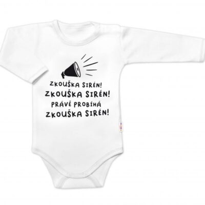 Body dlhý rukáv  Zkouška sirén, Baby Nellys, biele