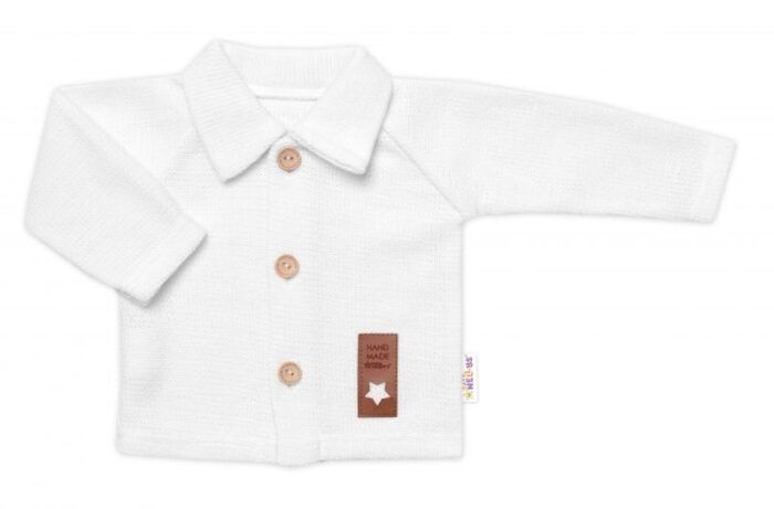 Pletený svetrík s gombíkmi Boy, Baby Nellys, biely, veľ. 62