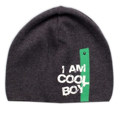 Jarná, jesenná čiapka I am Cool Boy, grafit, 40-46 cm