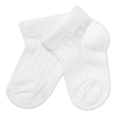 Dojčenské žakárové ponožky so vzorom, biele, 6-12 m