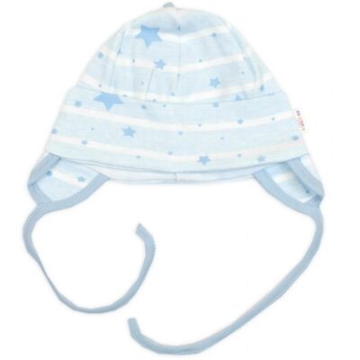 Čiapočka na zaväzovanie, bavlna, Baby Stars, pastel blue
