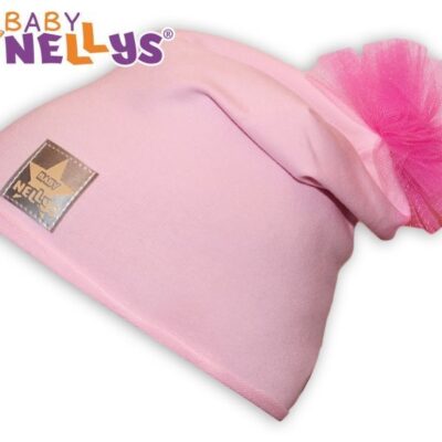 Bavlnená čiapočka Tutu květinka Baby Nellys ® - sv. ružová
