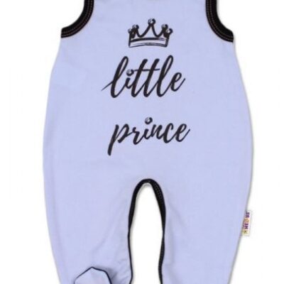 Baby Nellys Dojčenské bavlnené dupačky, Little Prince - modré