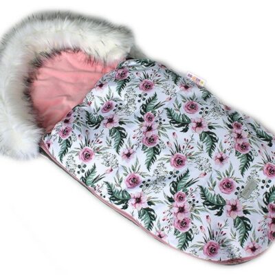 Baby Nellys Fusak, spacáček 105x55 Velvet Winter Lux - Flowers