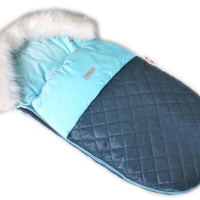 Baby Nellys Fusak, spacáček 105x55 Velvet exkluzív prešívaný - modrý