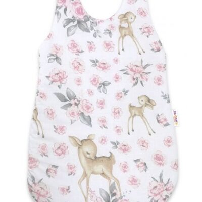 Spací vak Baby Nellys, Srnka a růže, 70 cm - růžová